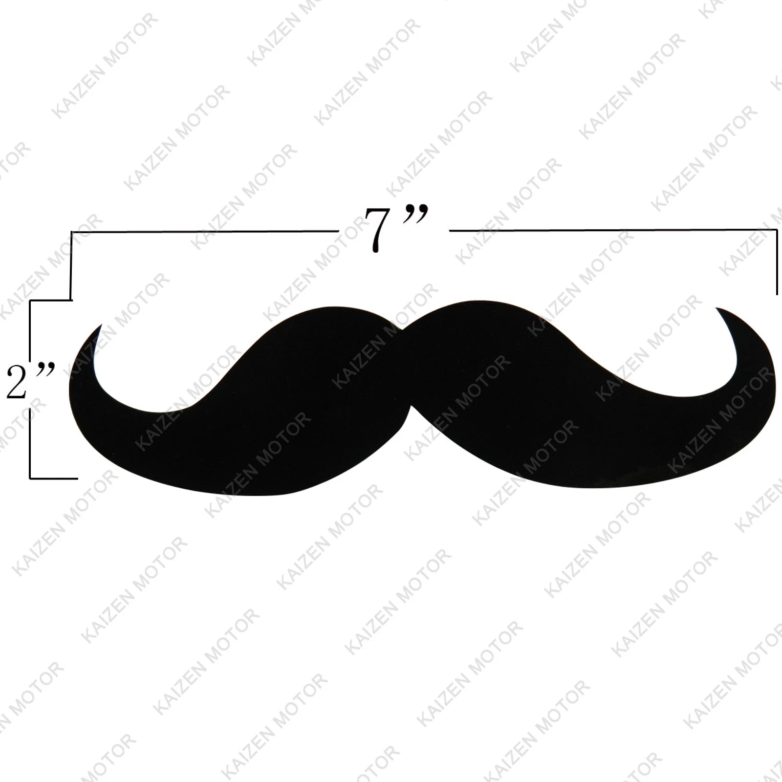 Curled Tip Black Mustache Decal Sticker for Any Car (2000-2025)
