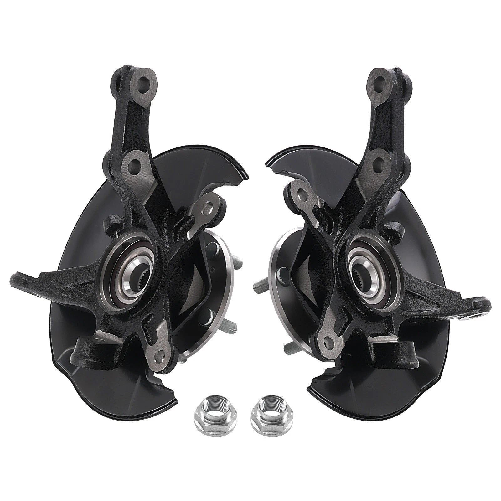 Pair Front Steering Knuckle & Wheel Hub Bearing for Honda Civic DX (1984–1987)