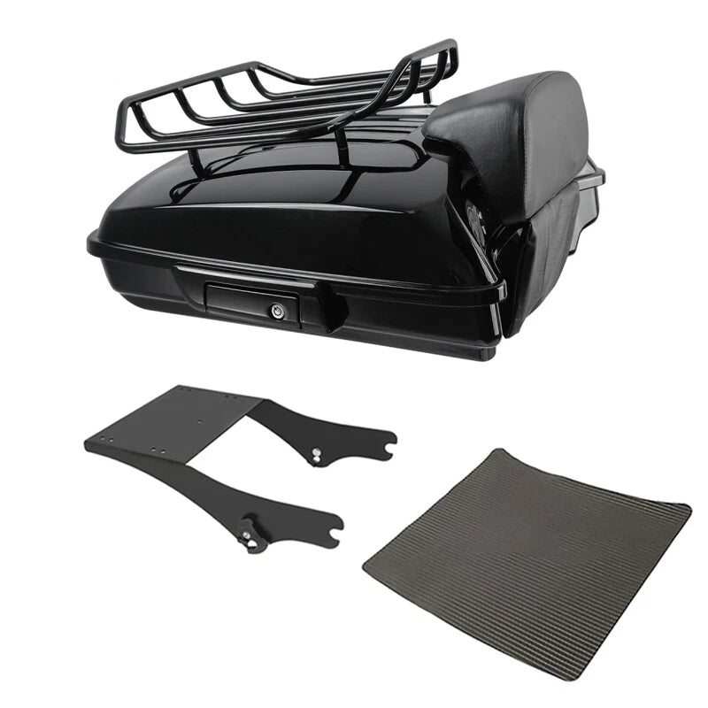 Black Razor Trunk Backrest Mount Rack for Harley Electra Glide (1997–2008)