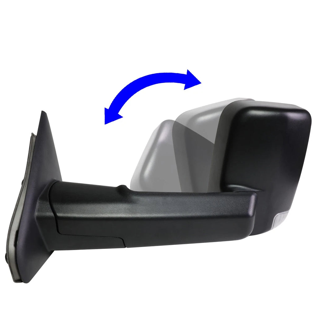 Pair of Powered Towing Side Mirrors for Dodge RAM (2002–2009) - Heated, Puddle Light