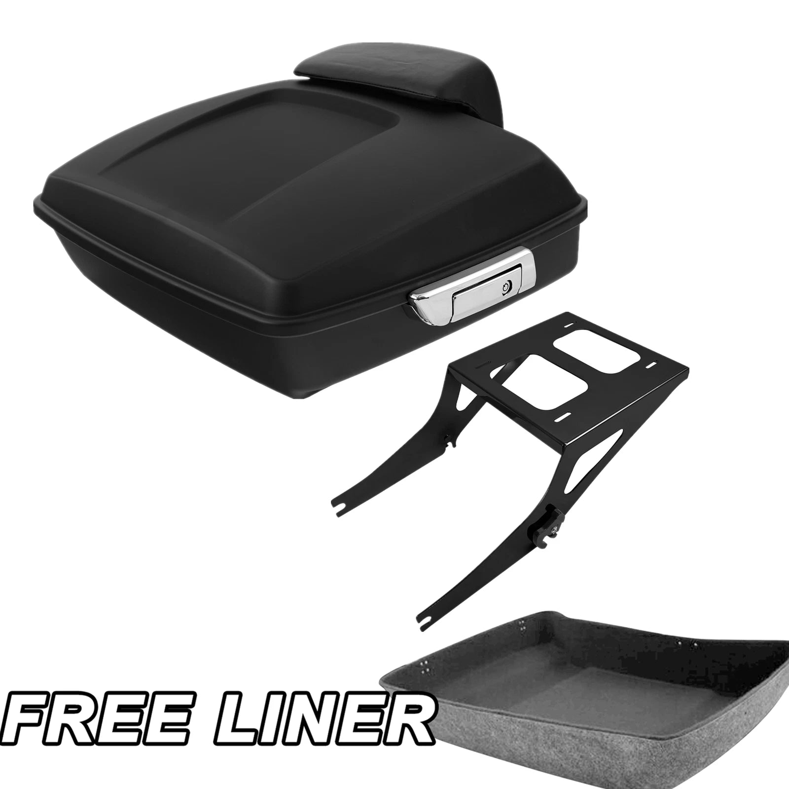 Chopped Trunk Pad Mount Rack for Harley Fatboy FLST (2008–2017) Matte Black