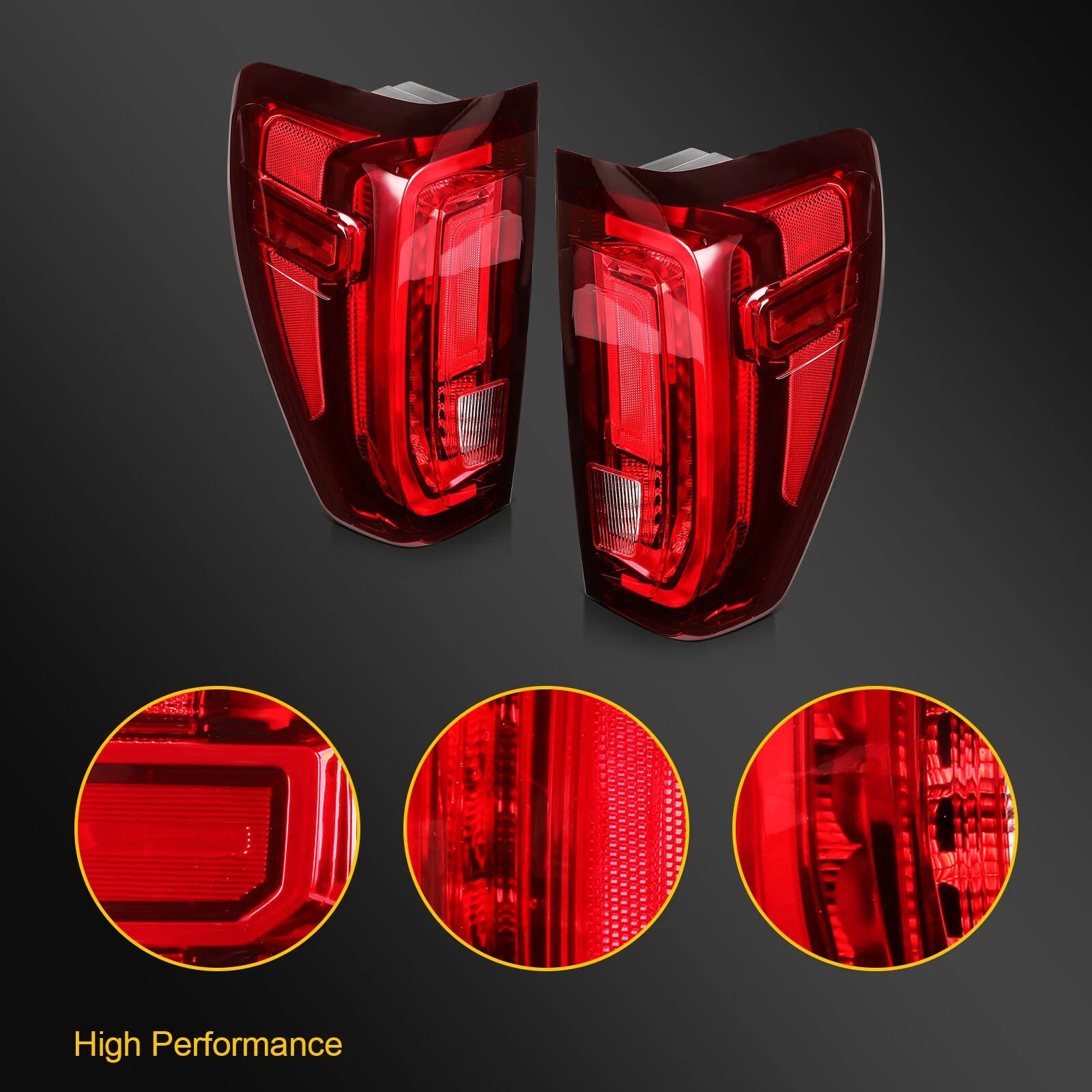 Full LED Tail Light Assembly Pair for GMC Sierra 1500 2500 3500 (2019–2024)