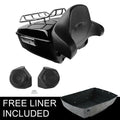 King Trunk Backrest Top Rack Speakers for Harley Touring Tri Glide (2014–2026)