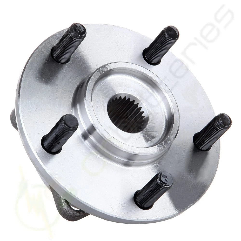 Set of 2 Front Wheel Hubs and Bearings + 2 Outer Tie Rod Ends for Dodge Avenger