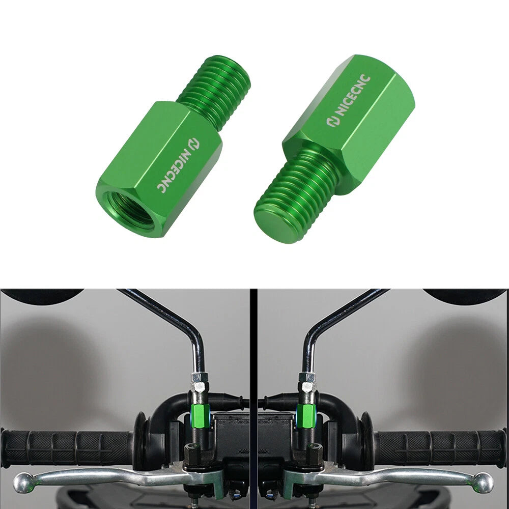 M10 x 1.25 20mm Mirror Extension Risers for Kawasaki KLR650 (2008–2024)