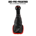 5 Speed Gear Shift Knob Boot with Red Base for Volkswagen Golf (1998–2006)