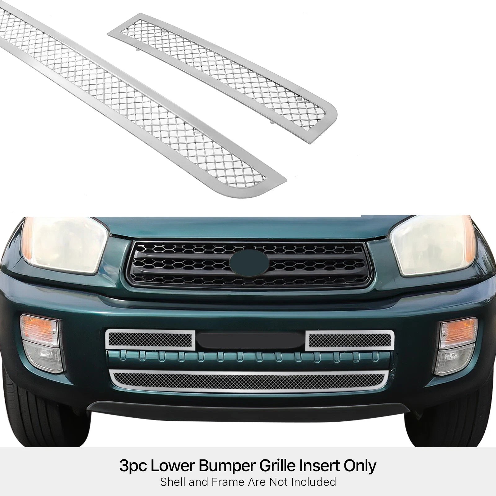 Stainless Steel Chrome Mesh Grille Insert for Toyota RAV4 (2001-2003)