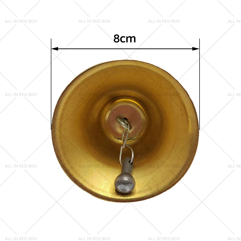 Brass Hand Bell with Wood Handle for Wedding Festival (8CM)