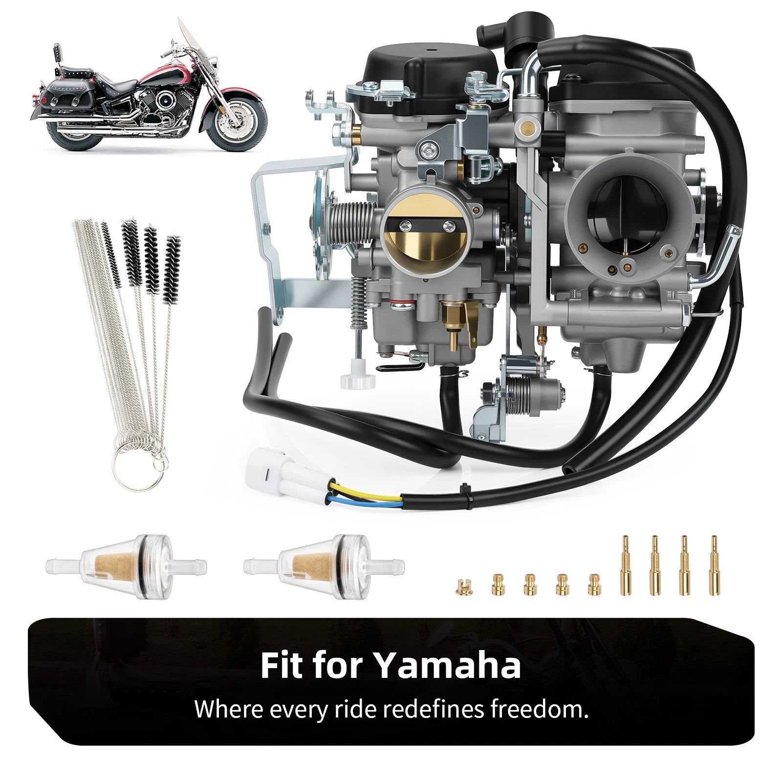 Carburetor with Fuel Filter for Yamaha V Star 1100 Classic (2000-2005)
