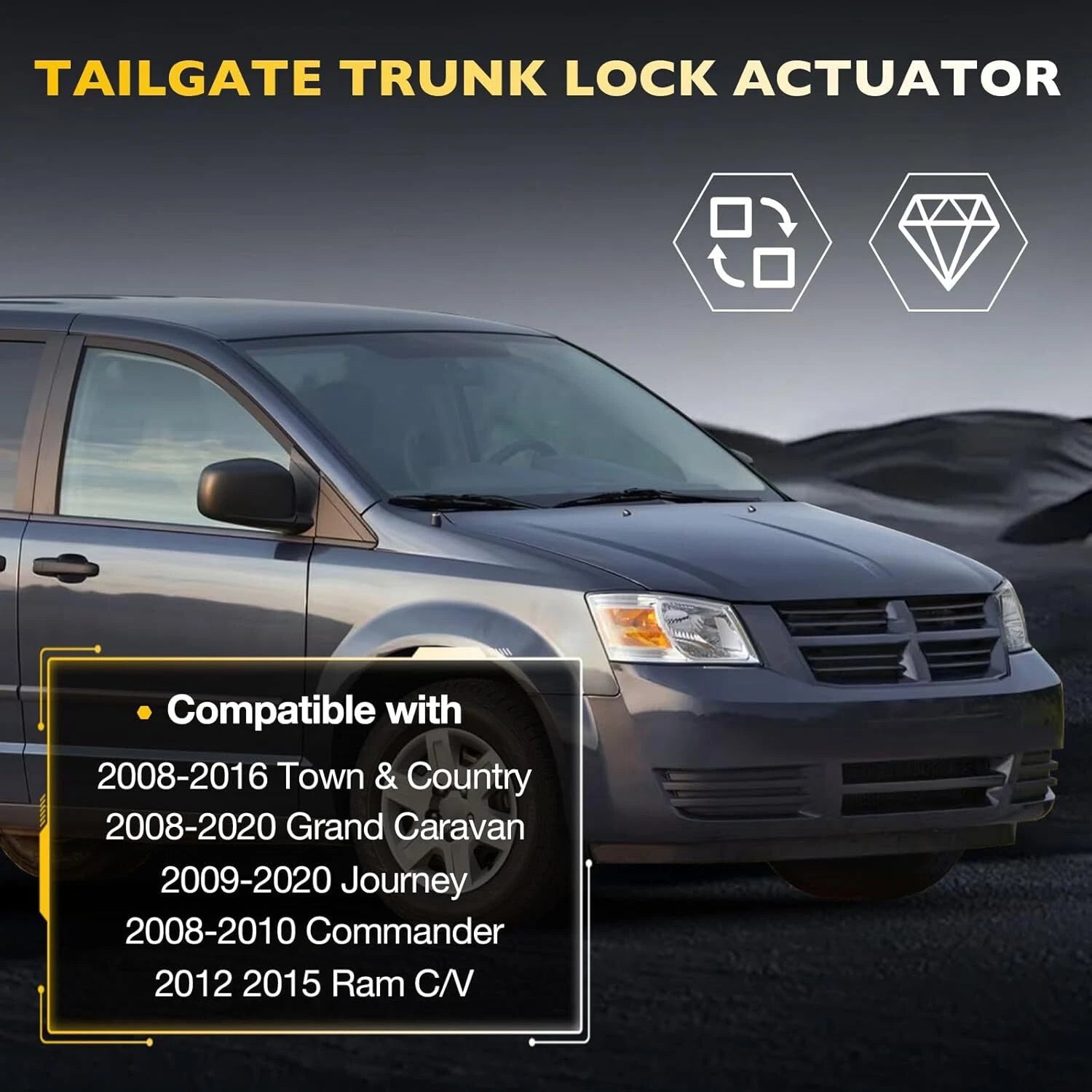 Rear Trunk Tailgate Lock Actuator for Dodge Town & Country Journey Ram C/V (2008–2020)