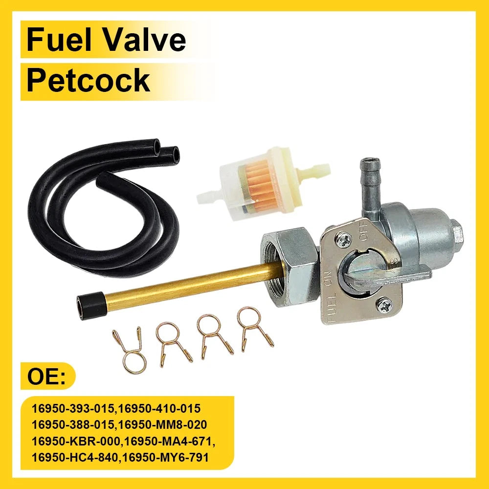 Fuel Petcock for Honda FourTrax TRX300 (1988–2000), TRX250 (1985–1988), TRX250X (1985–1992), TRX200SX (1986–1987)