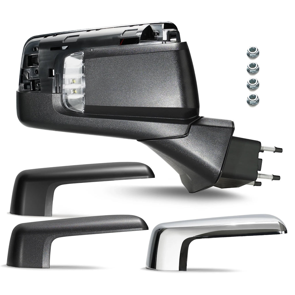 Side Mirror for Chevy Silverado 1500 (2019–2024) W/LED Lamp, Heated, 8 Pins