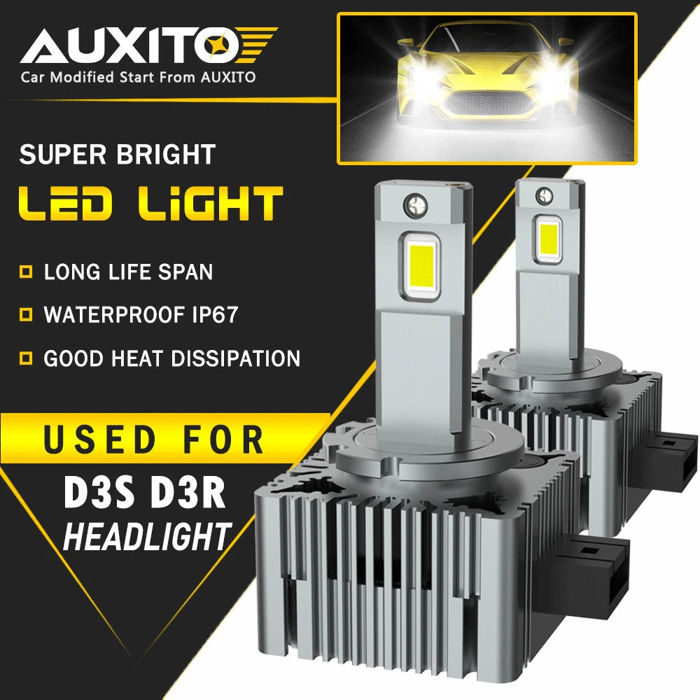 2X D3S D3R LED Headlight Bulbs 120W 6000K HID Xenon Conversion Kit