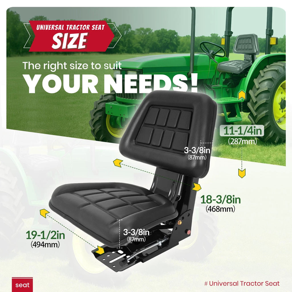 Adjustable Suspension Seat for Universal Forklift Tractor Mower Digger