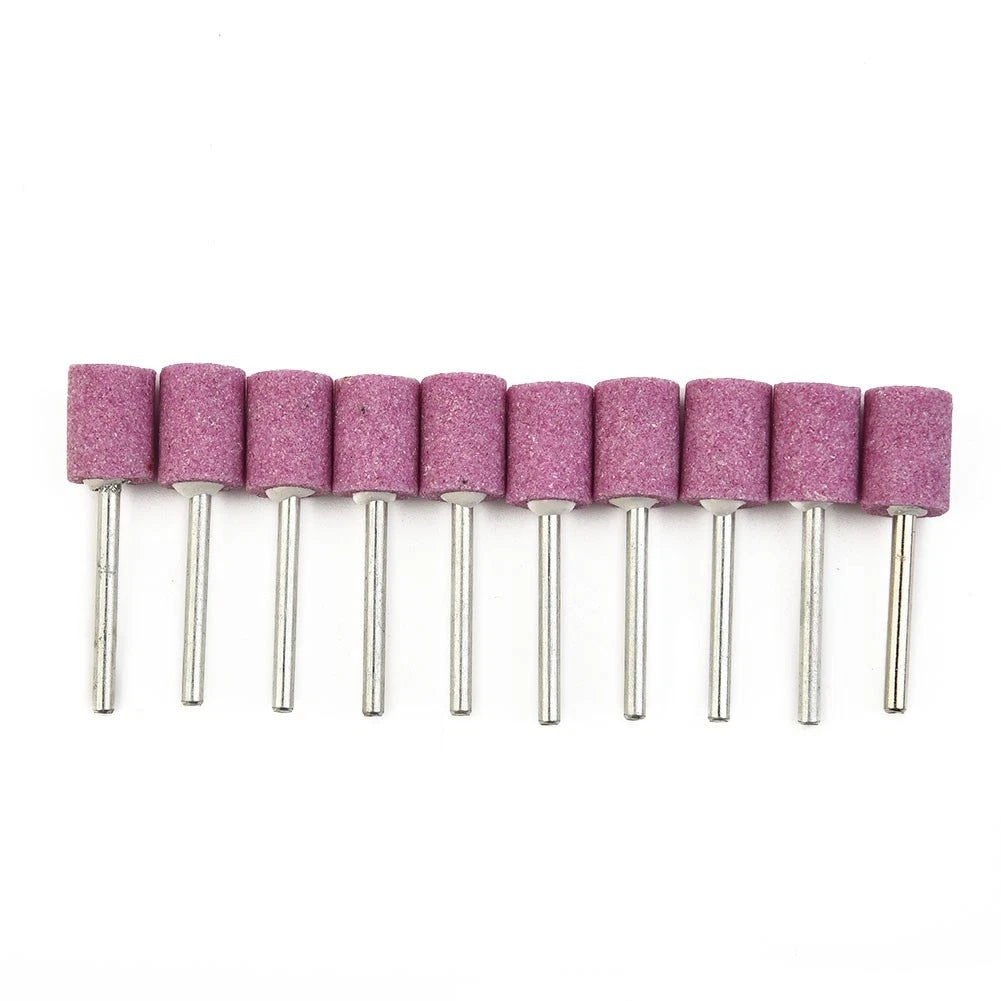 10pcs 12mm Cylinder Abrasive Mounted Stone Grinding Heads for Rotary Tool