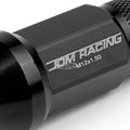 20 PCS Open End M12x1.5 50mm Tall Black Aluminum Lug Nuts + Adapter