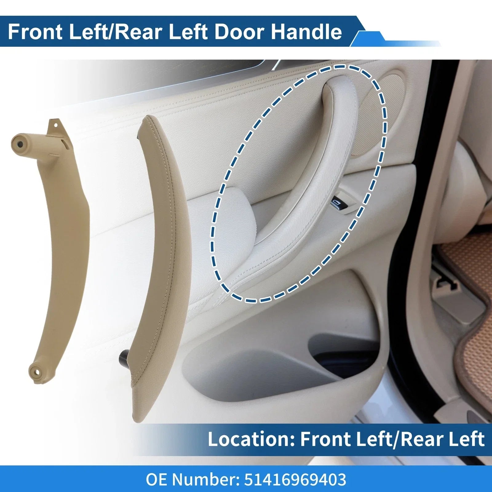 Inner Door Panel Handle for BMW X5 X6 (2007-2013) Beige