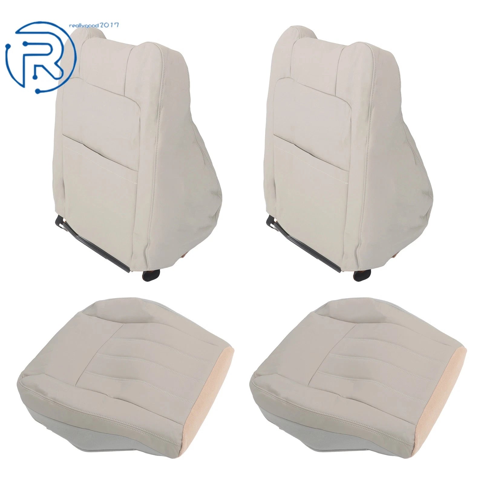 Set of 4 Gray Leather Seat Covers for Chrysler 300C (2005–2010)