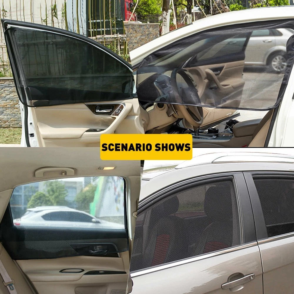 4X Magnetic Car Side Window Shade for Universal Vehicles (UV Protection)