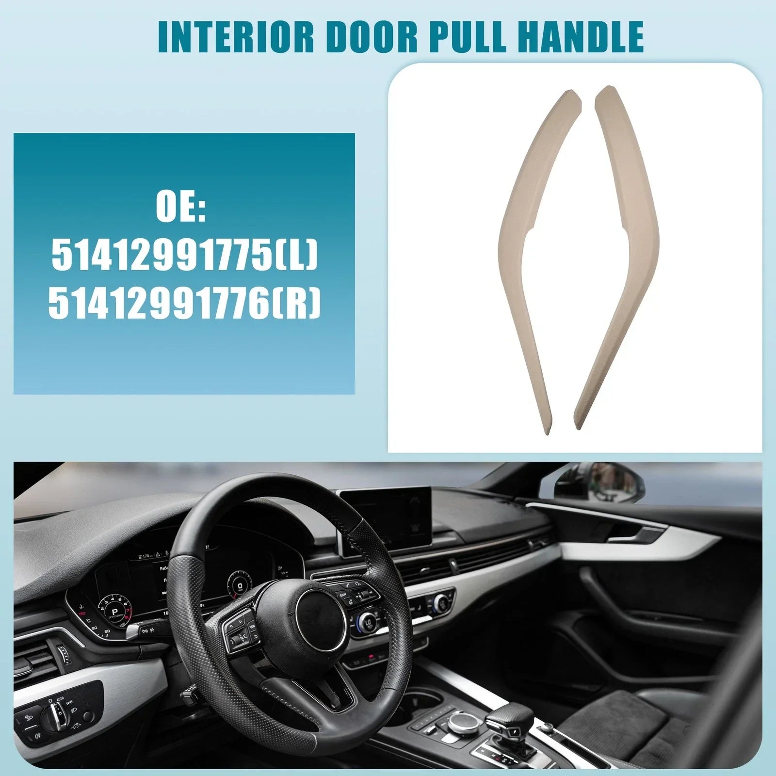 Interior Door Pull Handle Cover for BMW X1 Beige (2013-2015)