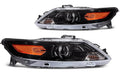 Pair Headlight Assembly for Ford Taurus (2010–2012) Black Amber Projector