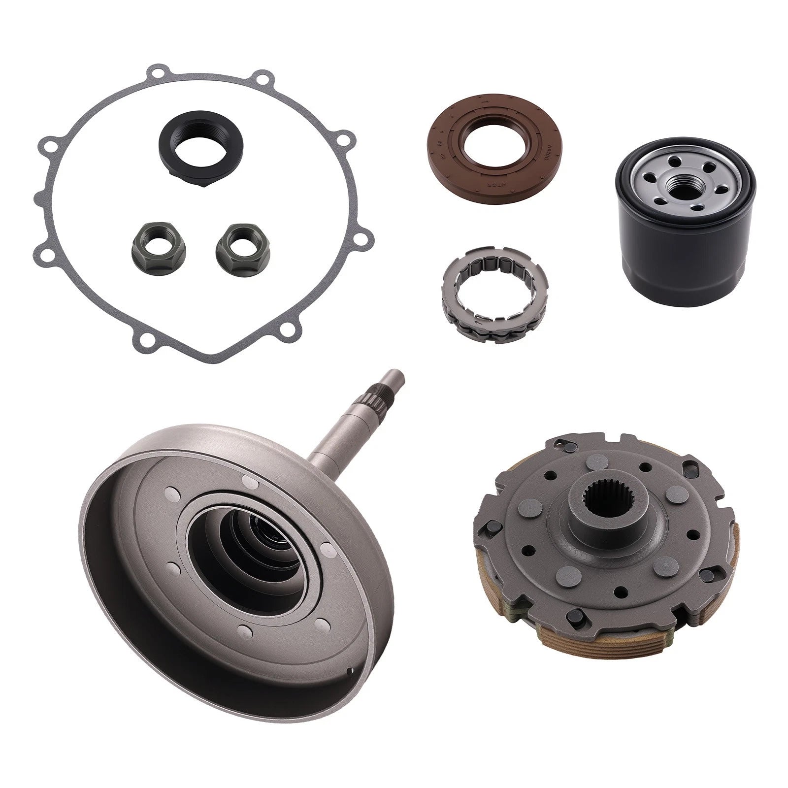 Wet Clutch Shoe Drum Housing Bearing Filter Gasket Kit for HiSUN HS 400 (2017–2023)