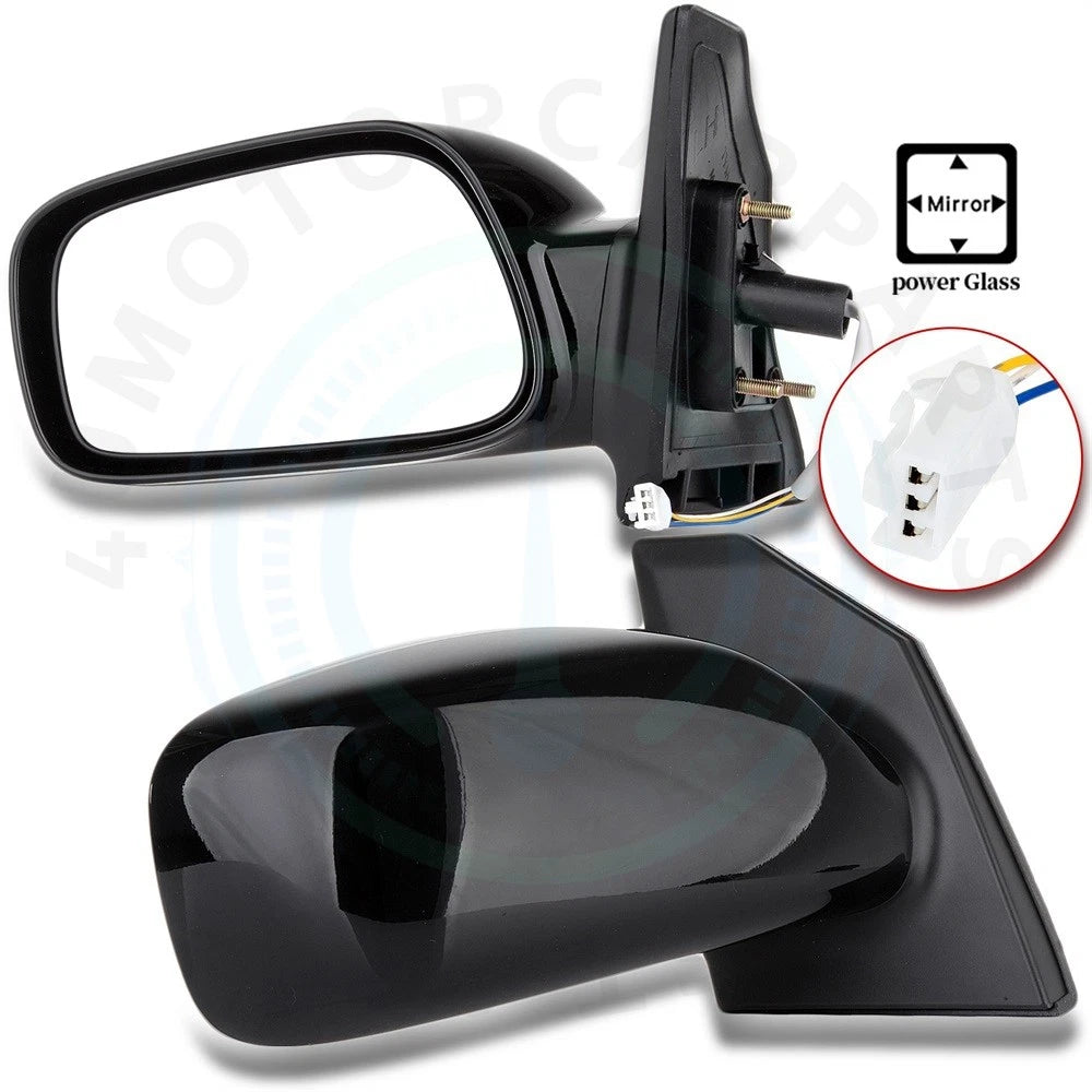 Pair Black Power Side Mirrors for Toyota Corolla (2003–2008)
