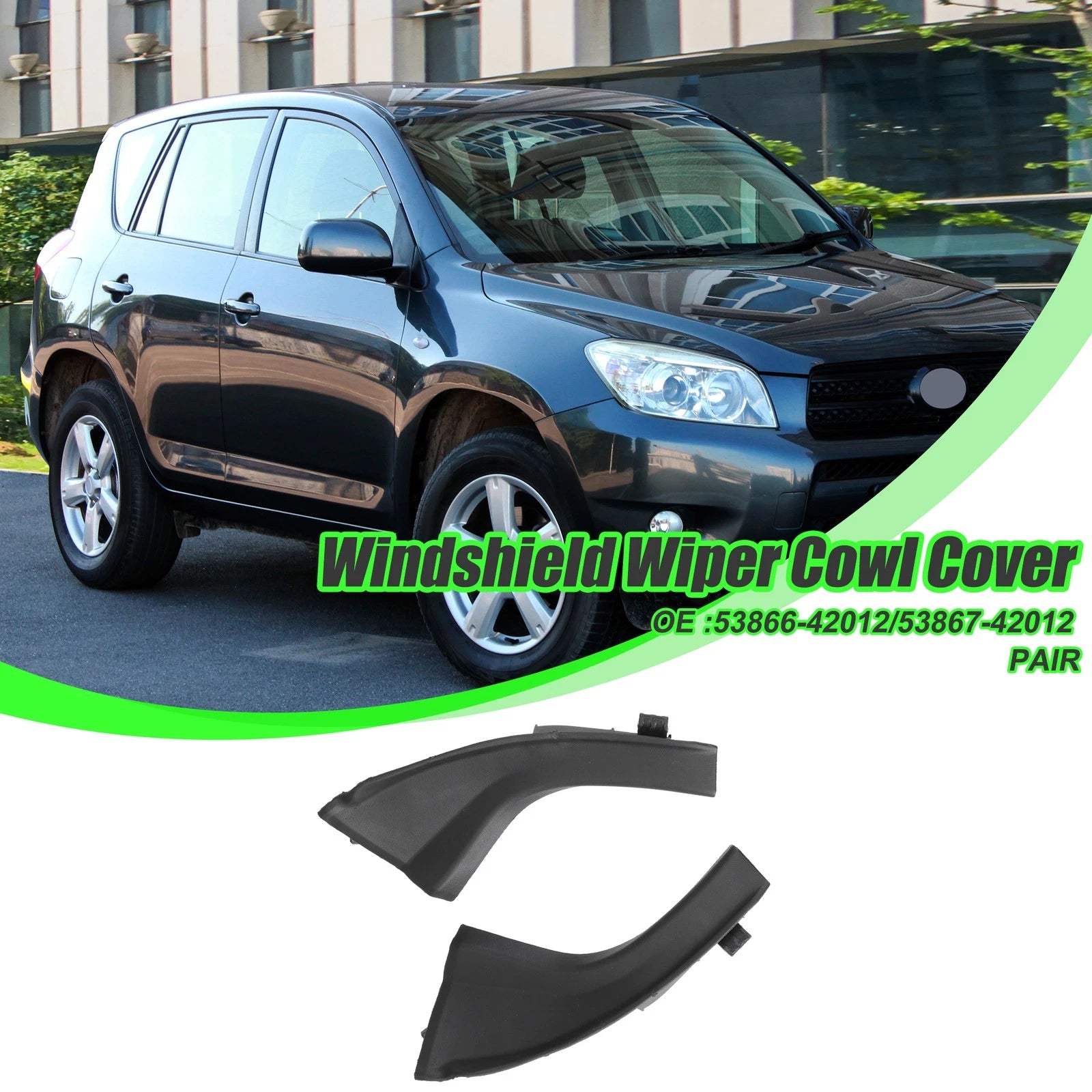 Set of 2 Front Left Right Cowl Extension Trim Covers for Toyota RAV4 (2006–2012) 716058395462