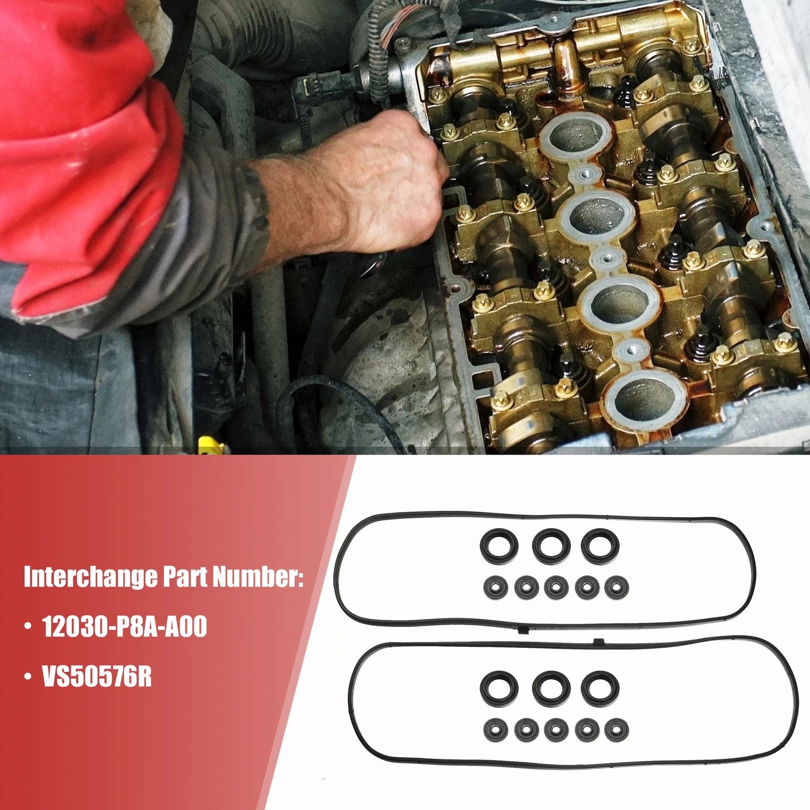 Engine Valve Cover Gasket Set for Honda Accord Odyssey Pilot (2003–2021) 12030-P8A-A00