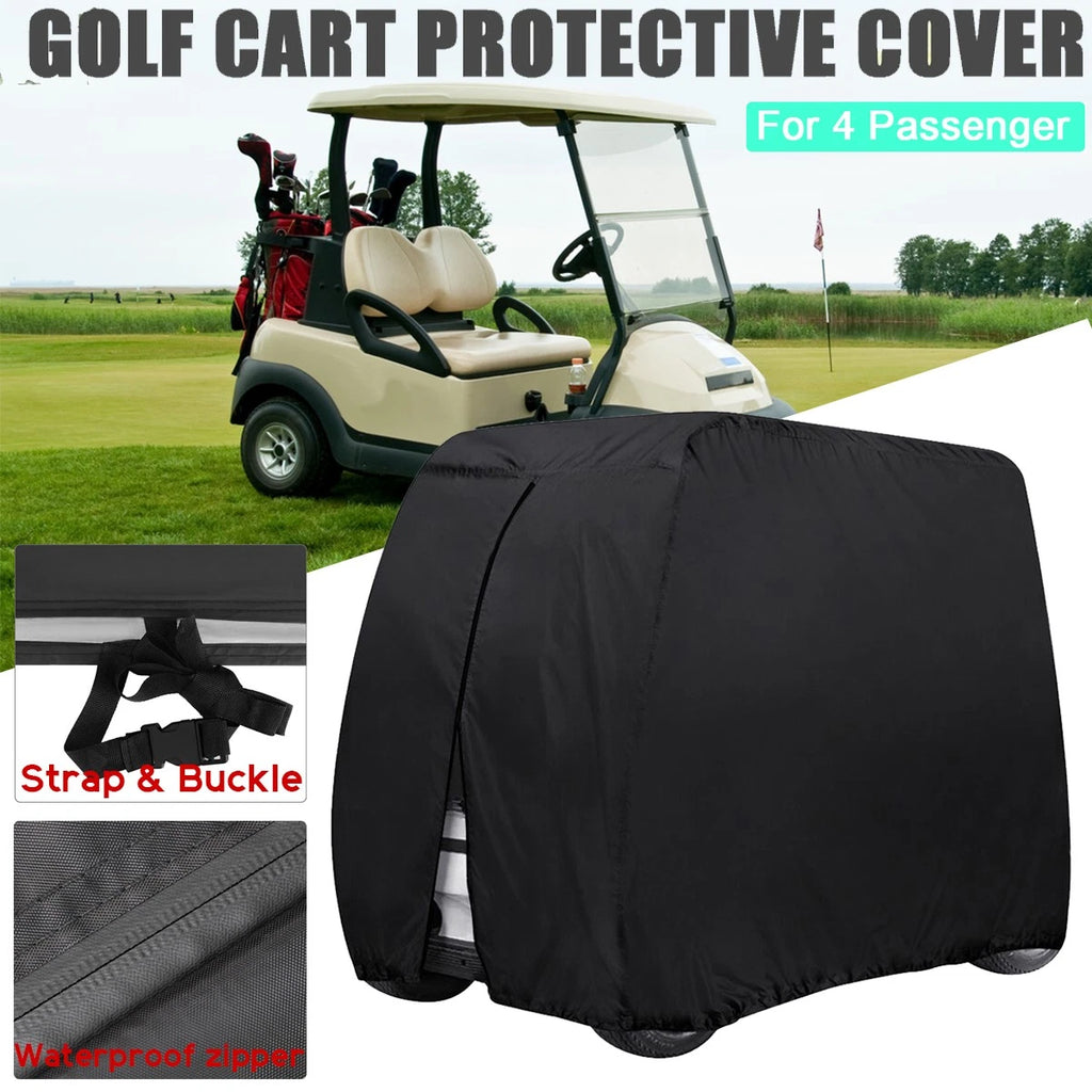 Heavy Duty Waterproof Golf Cart Cover Tarp for EZGO, Club Car, Yamaha (4 Passengers)