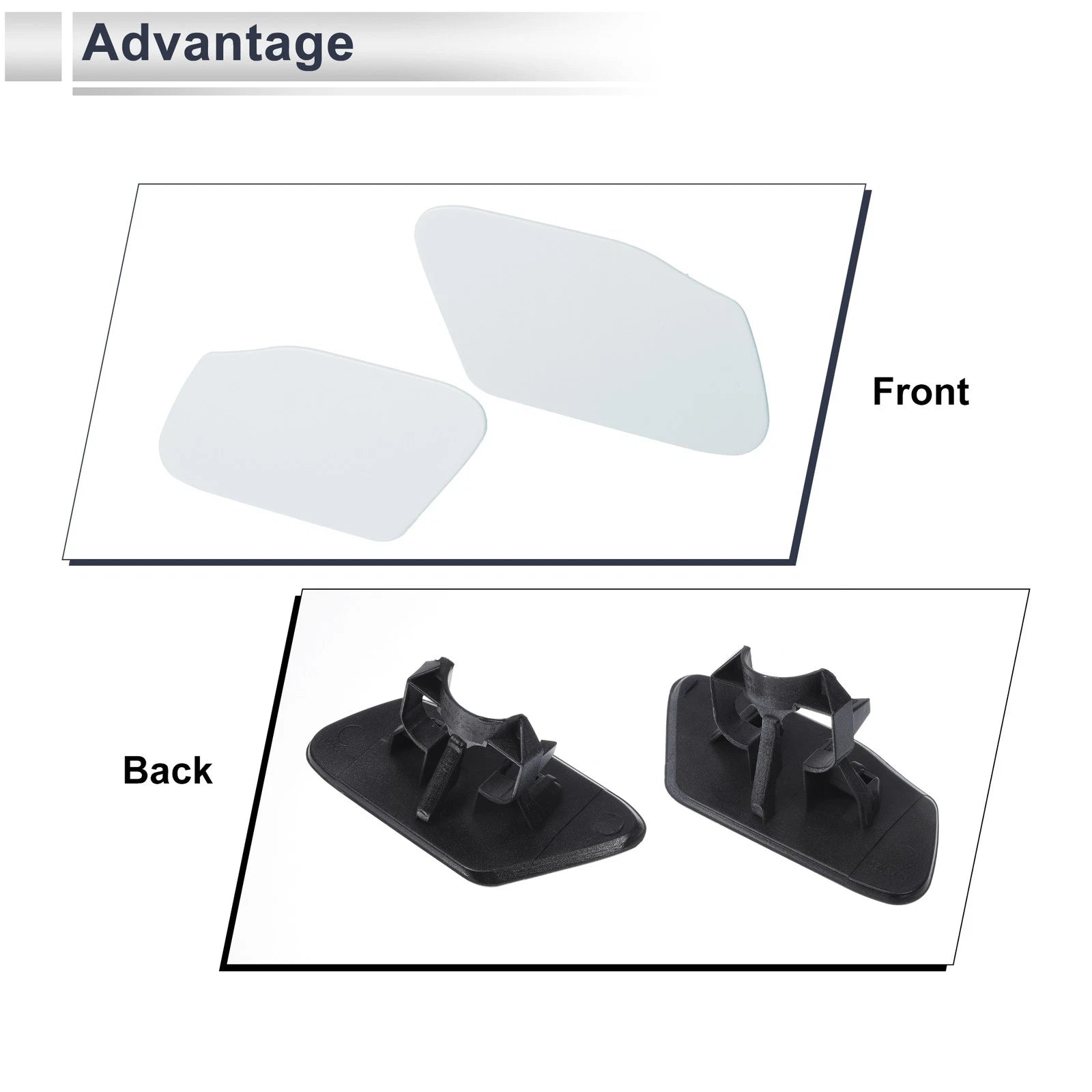 Washer Nozzle Cover Cap Set of 2 No. 51117338568 for BMW X3 (Unpainted)