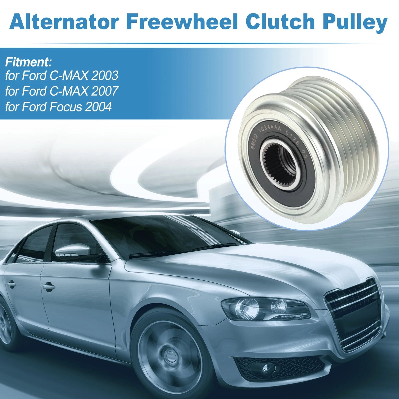 5M5Q10344AA Alternator Freewheel Clutch Pulley for Ford C-MAX (2003)