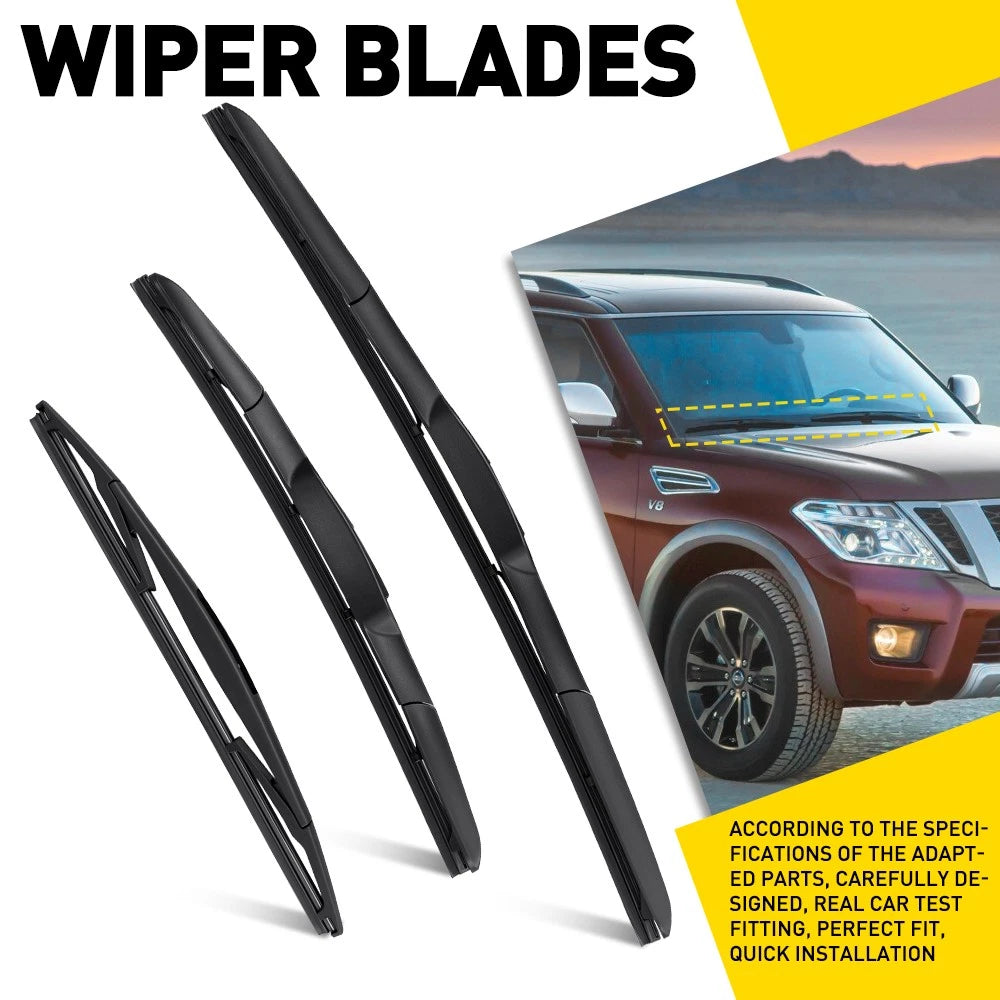 Set of 3 Windshield Wiper Blades for Nissan Armada (2017–2022) 14" 19" 12"