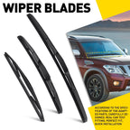 Set of 3 Windshield Wiper Blades for Nissan Armada (2017–2022) 14" 19" 12"