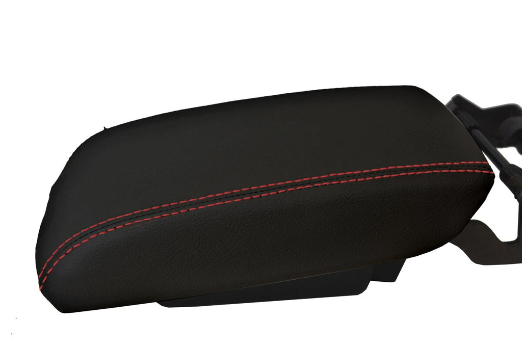 Center Console Lid Armrest Cover Leather for Cadillac SRX (2010–2016) Red Stitch