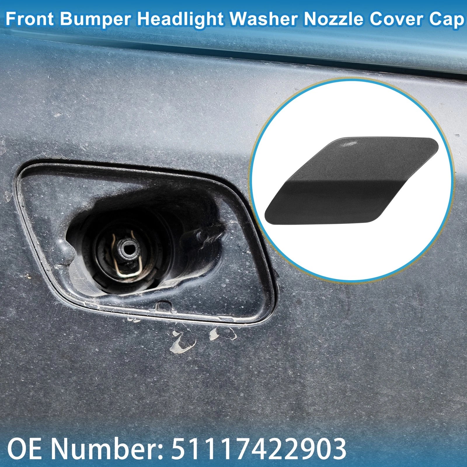 Front Left Washer Nozzle Cover Cap No. 51117422903 for BMW X6 (2015–2019) Gray