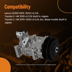 A/C Compressor for Toyota C-HR (2018–2022) CO11725C w/Clutch 6SEU14C