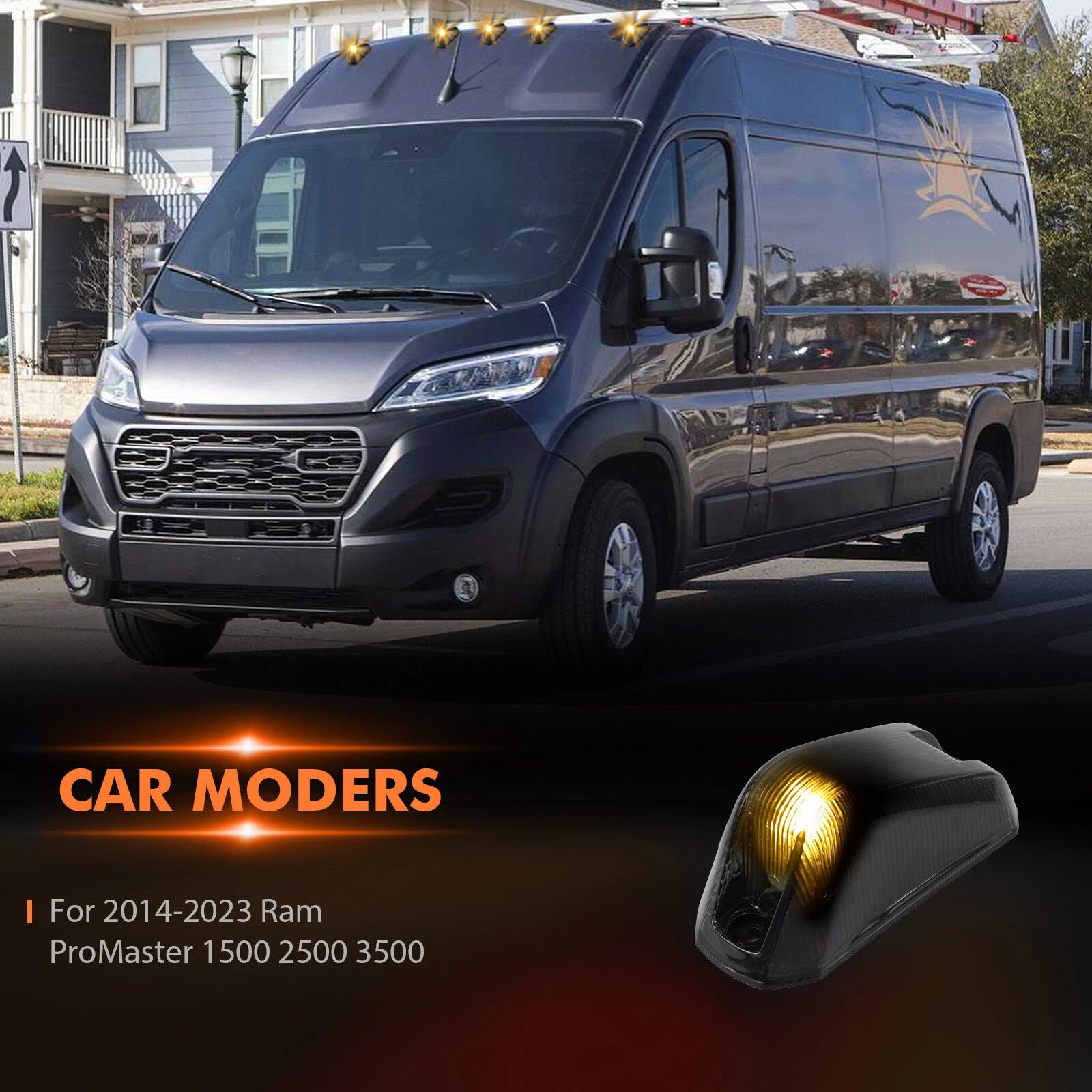 Set of 5 Cab Roof Marker Running Lights for Ram ProMaster 1500 2500 3500 (2014–2017)