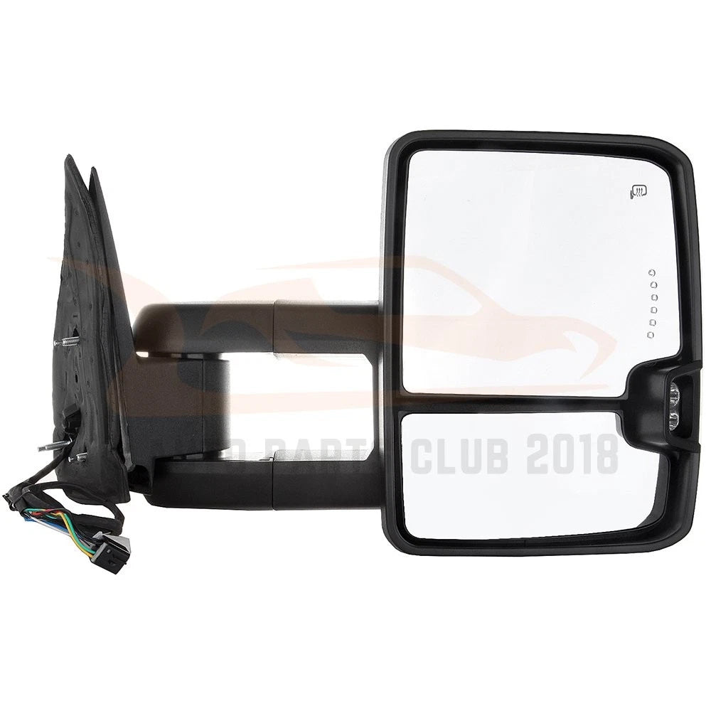 Set of 2 Power Signal Heated Chrome Tow Mirrors for Silverado Suburban Sierra (1999–2002)