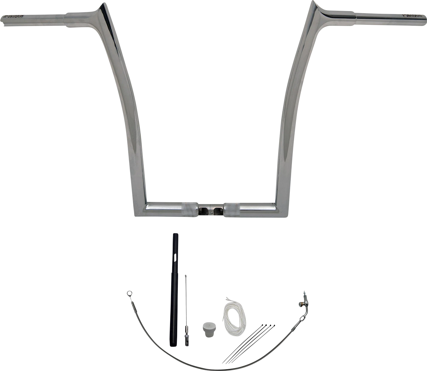 1-1/4" EZ Install Pointed Top Handlebar Kit for Harley (16", Chrome)
