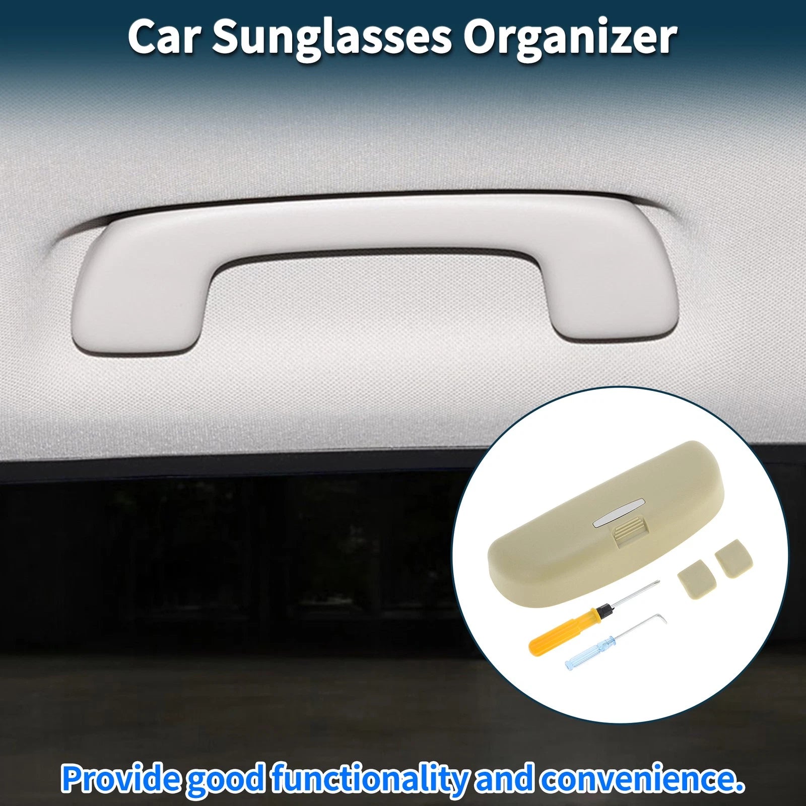 Sunglasses Case for Mitsubishi Outlander (2013–2023) Eyeglasses Holder Beige