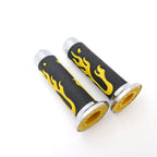 7/8" Yellow Flame Hand Grips for Suzuki Burgman, Skywave & Ducati 749, 898