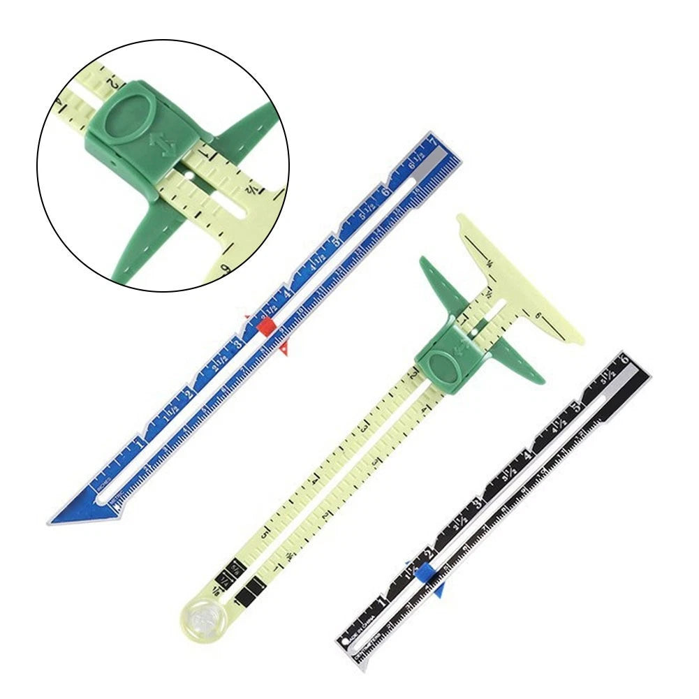 3-Piece Sewing Tool Set with Sliding Gauge for Accurate Measurements