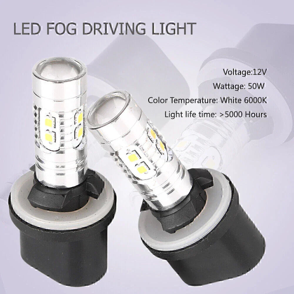 1 Pair 360������ LED Fog Light Bulbs for Car Driving Lamp 880 6000K