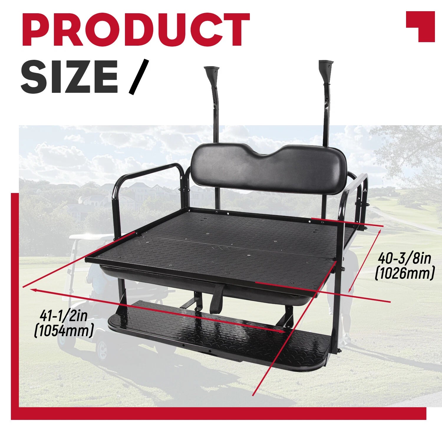 Flip Rear Seat Kit with Roof Support for Club Car Precedent Tempo (2004–Present)