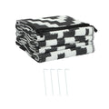 Outdoor Rug for RV Patio Backyard (6x9 ft) Black & White