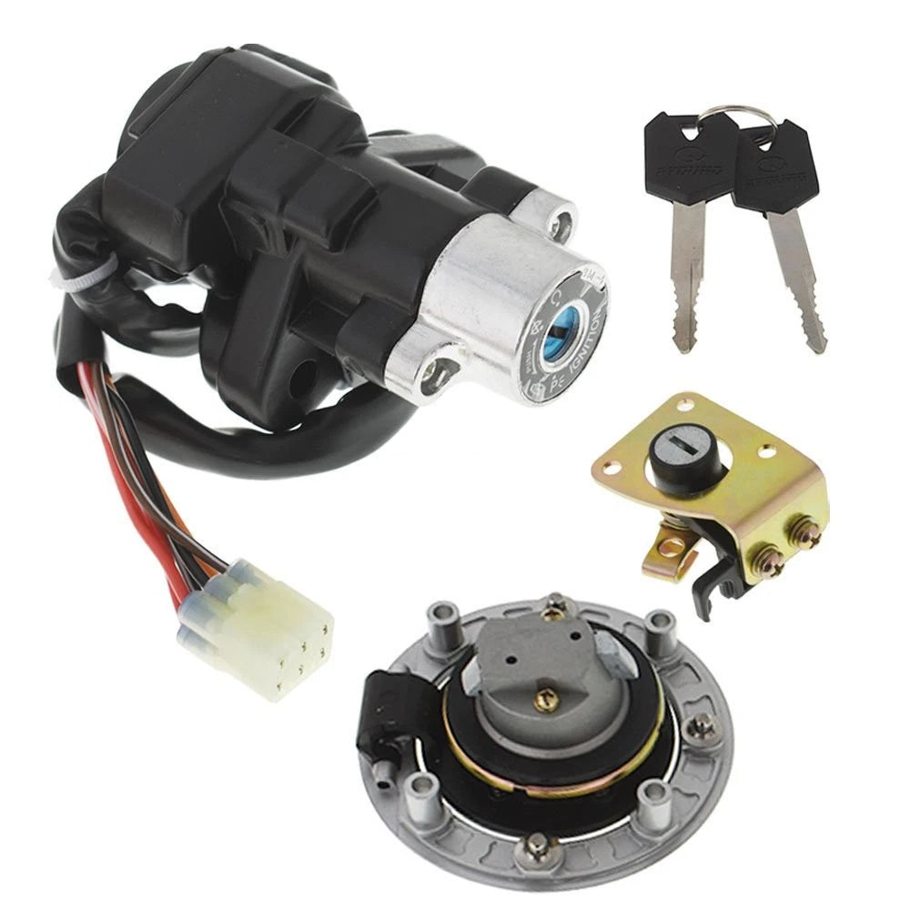 Set of 2 Ignition Switch Key Gas Cap Covers for Suzuki Katana 600 750 (1998–2006)