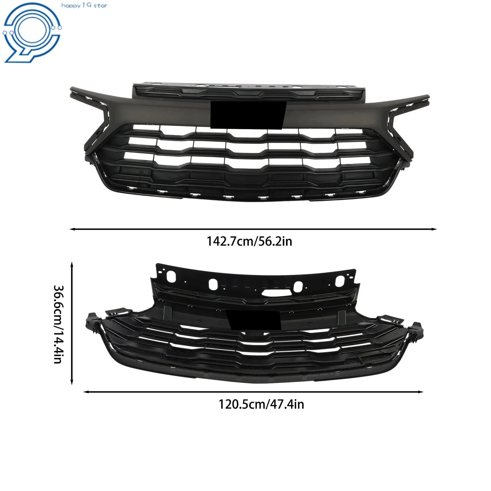Front Bumper Grille for Chevrolet Trailblazer LT/LS (2024–2026) Non-Gloss Black