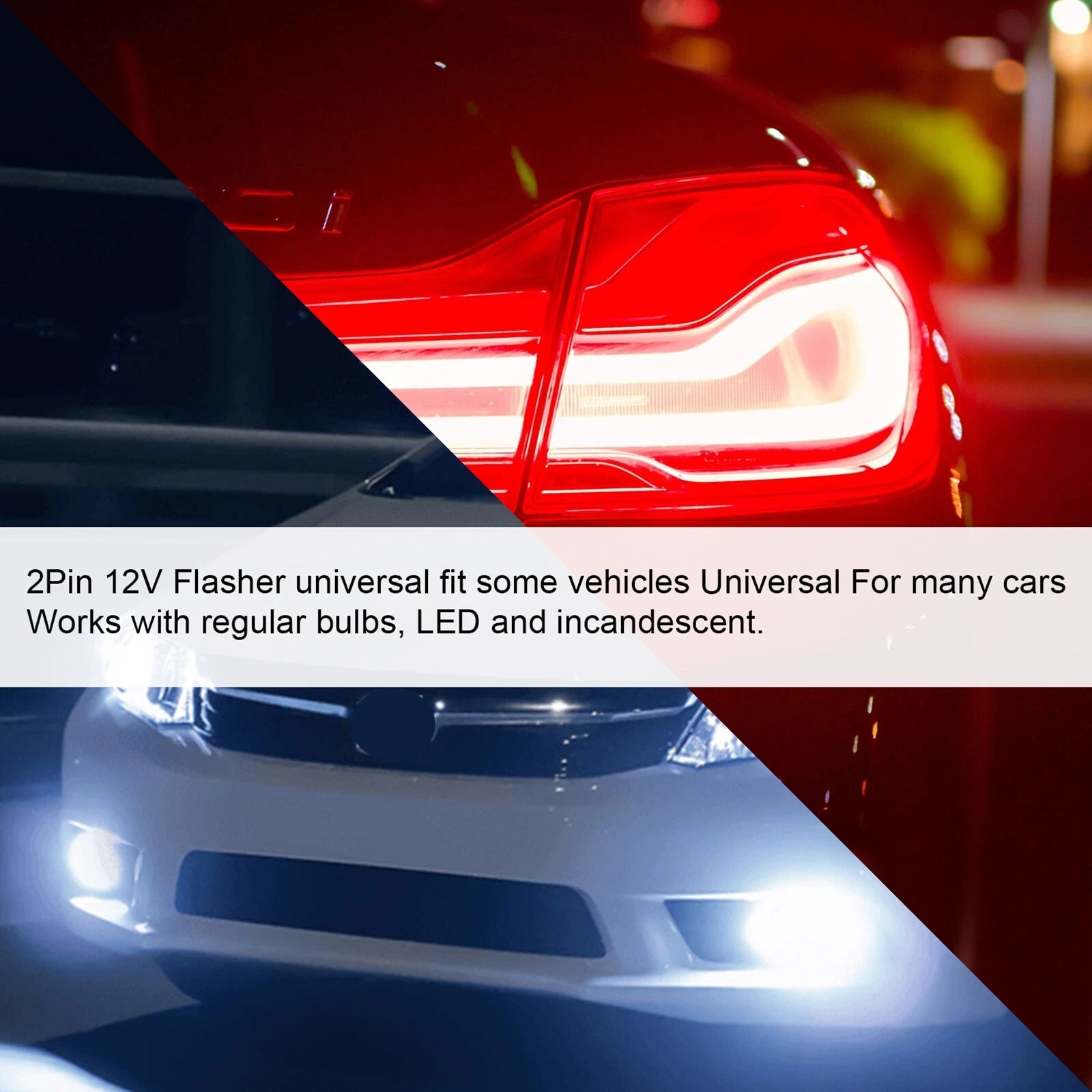 LED Turn Signal Light Blinker Relay for Car (12V, 2-Pin)