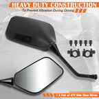 Universal Convex ATV Handlebar Mount Side View Mirrors (Set of 2)